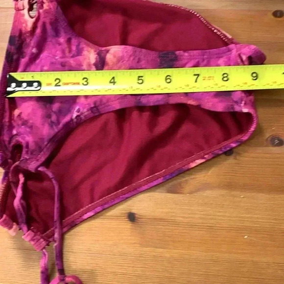 NWT La Vie en Rose Vibrant Pink Tie-Dye Bikini Bottom w Adjustable Ties Size Sa - Picture 8 of 8